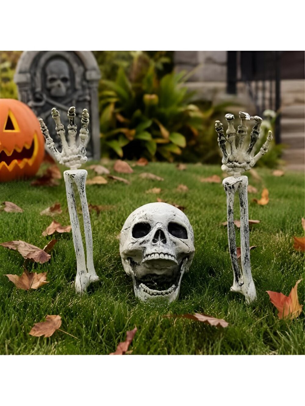 Skeleton Groundbreaker, Skull Stakes for Halloween Decorations Outdoor